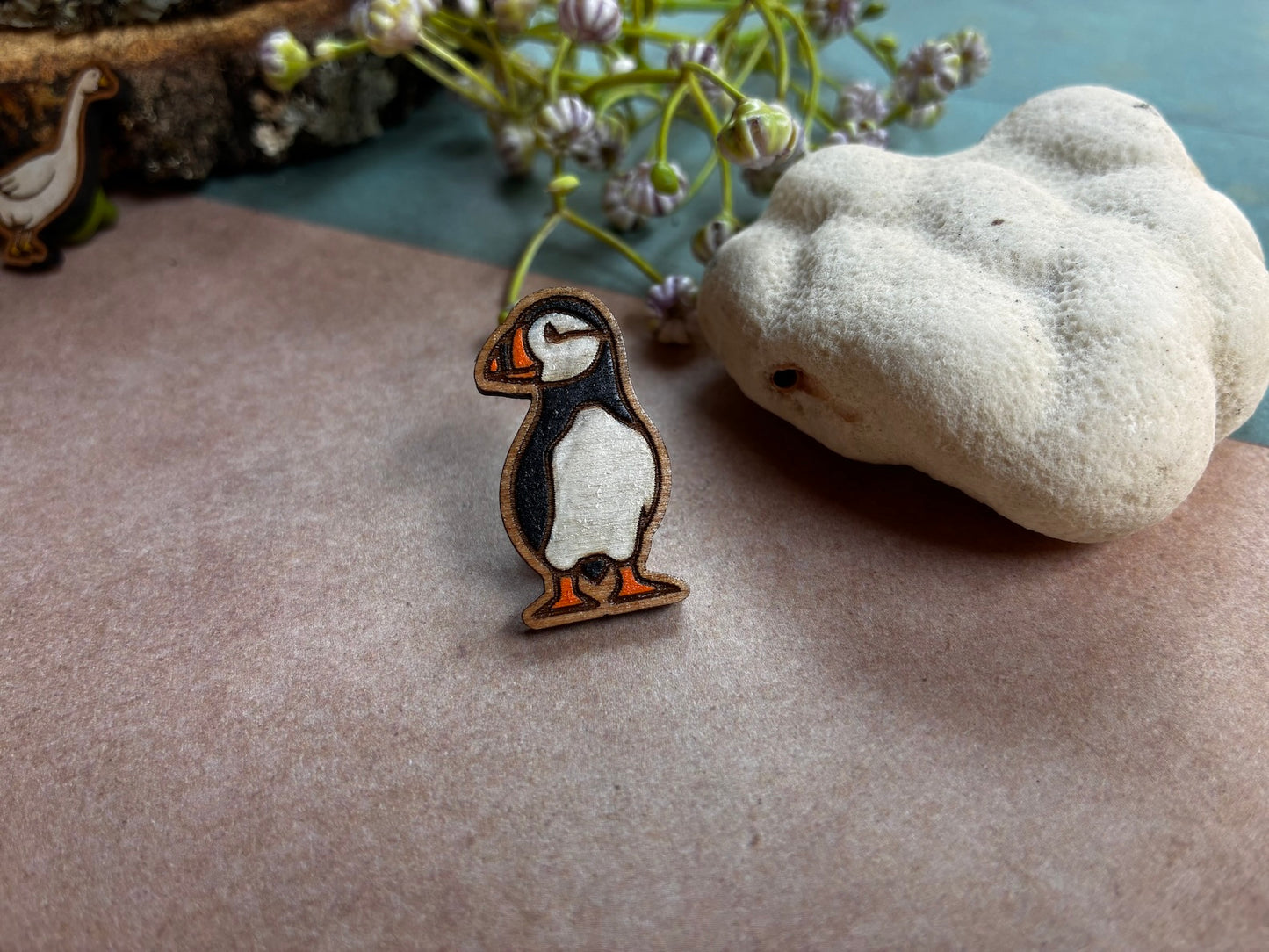 Hand-Painted Puffin Pin
