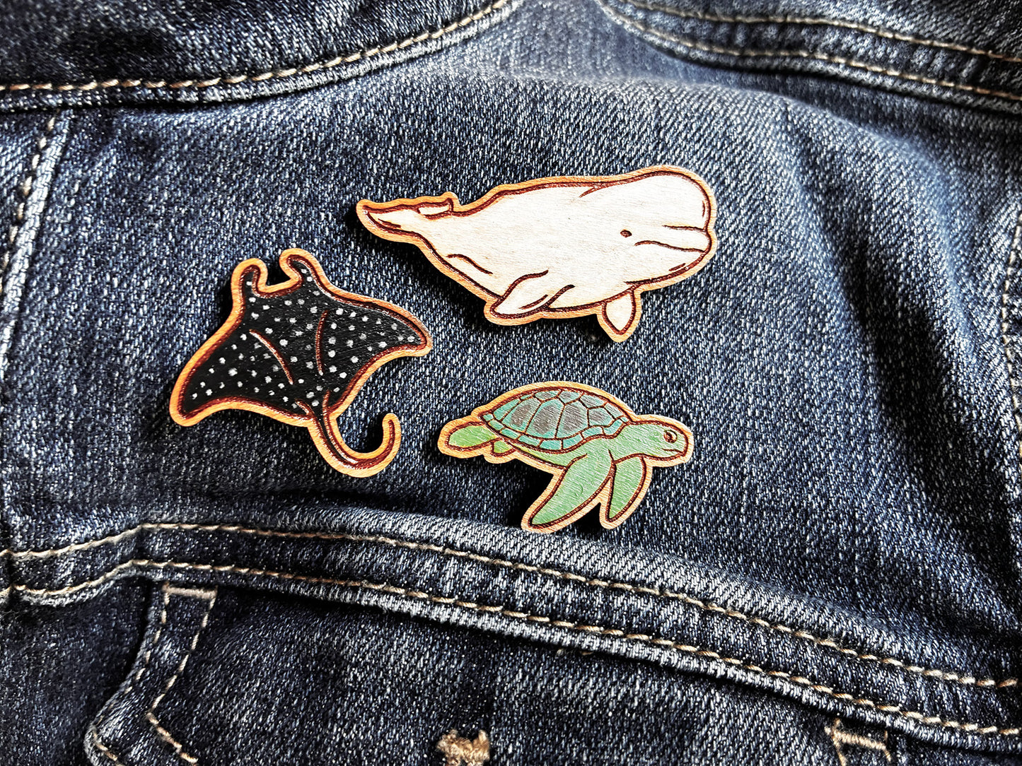 Wooden Sea Turtle Pin