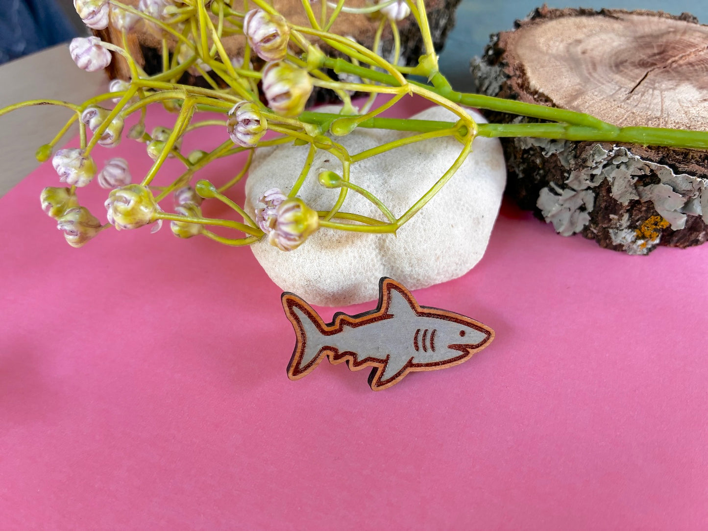 Wooden Shark Pin