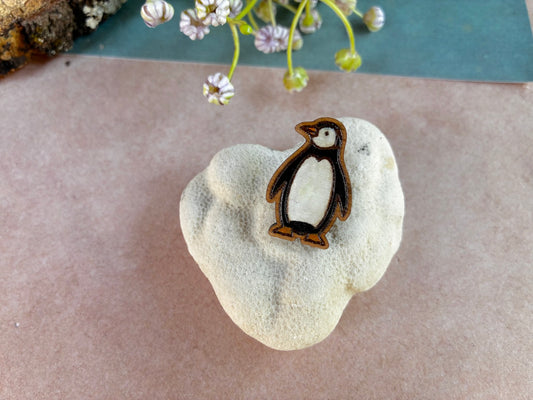 Wooden Penguin Pin
