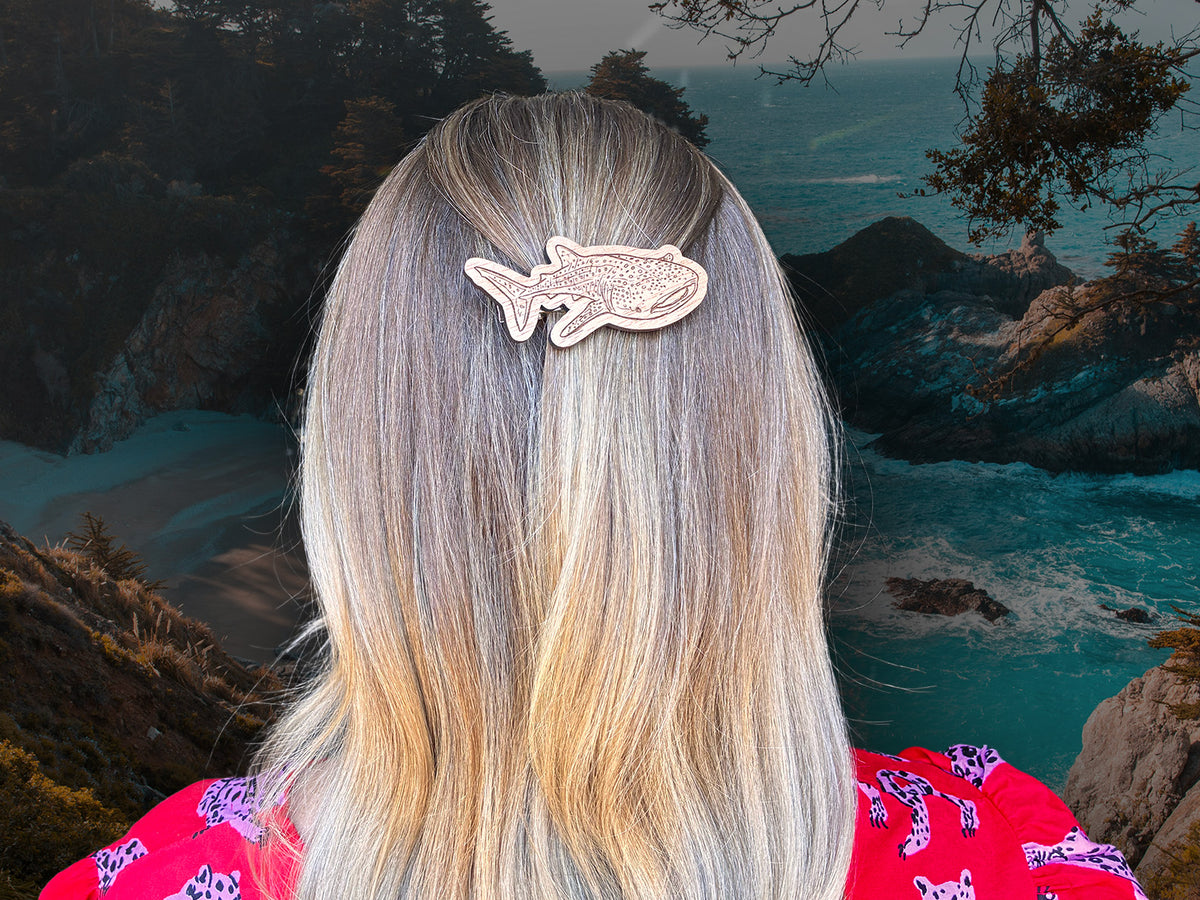 Whale Shark Wooden Hair Clip