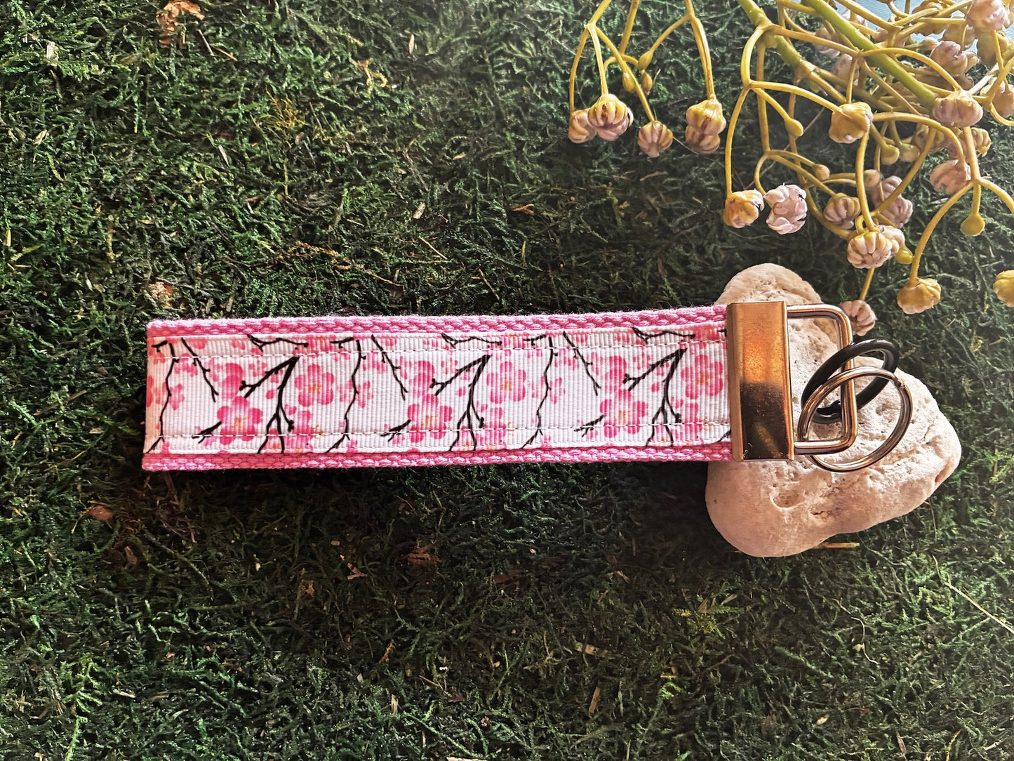 Cherry Blossom Wristlet Keychain