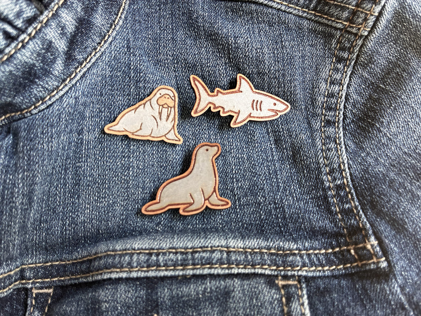 Wooden Shark Pin