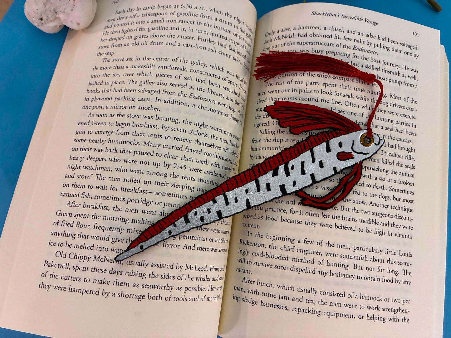 Hand-Painted Silver Oarfish Bookmark